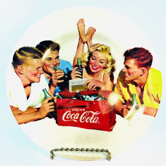 2 Coca Cola Vintage Salad Plates Advertising Retro Glamour Chic Style 1920's - Picture 2 of 7